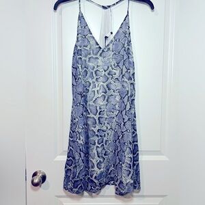 Three Eighty Two Blue Snake Print Dress